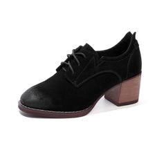 In autumn 2017 New England all-match shoes shoes shoes retro Korean documentary rough heels female students Thirty-eight black