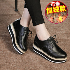 Every day special offer increased in autumn Bullock shoes shoes female small leather female British muffin bottom code Thirty-two 1177, add black, no increase