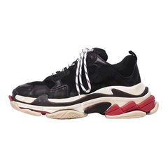 INS with color ulzzang Korea sports shoes retro boy Harajuku thick soled running shoes tide over the fire in winter Thirty-eight Black red