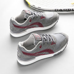 The fall of the Korean version of the ulzzang sport shoes female student source of wind all-match thick soled running shoes flat tide Thirty-eight Gray red 8952