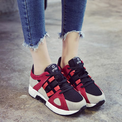 Student shoes color thick shoes female Korean tide mesh Harajuku running shoes shoes ulzzang Thirty-eight gules