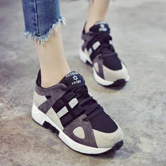 Student shoes color thick shoes female Korean tide mesh Harajuku running shoes shoes ulzzang Thirty-eight gray