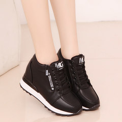 Autumn and winter increased shoes shoes plus white cashmere thermal sports shoes new thick bottom all-match student shoes Thirty-eight Black Dan Li