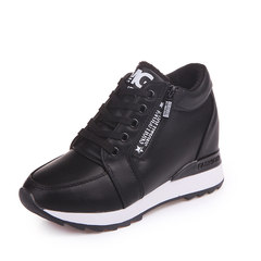 Autumn and winter increased shoes shoes plus white cashmere thermal sports shoes new thick bottom all-match student shoes Thirty-eight Black velvet
