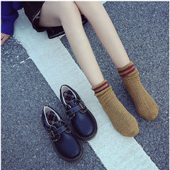 Retro shoes female rough with the Korean version of the ulzzang source all-match British students wind in spring and autumn shoes shoes Thirty-eight Stores and babies, socks and heels