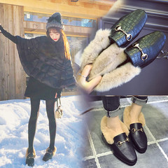 Winter shoes shoes and shoes cashmere Beanie Plush warm shoes female Korean all-match shoes and cotton shoes with rabbit hair Thirty-six Store and baby shipping insurance and gifts