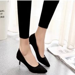 High heels female autumn 2017 new 3-5-7-9 cm all-match sexy with Korean occupation work shoes shoes Thirty-eight Black 3 cm 9389