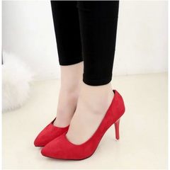 High heels female autumn 2017 new 3-5-7-9 cm all-match sexy with Korean occupation work shoes shoes Thirty-eight Red 9 cm