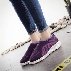 Winter light in the elderly and elderly non slip shoes shoes velvet warm shoes casual shoes treadmills pedal a mother Thirty-eight A pedal female purple shoes