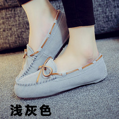 One sheep fur leather shoes and shoes Doug winter cashmere size shoes flat casual shoes mother pregnant women students Thirty-eight Light grey