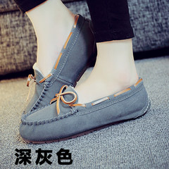 One sheep fur leather shoes and shoes Doug winter cashmere size shoes flat casual shoes mother pregnant women students Thirty-eight Dark grey
