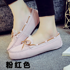 One sheep fur leather shoes and shoes Doug winter cashmere size shoes flat casual shoes mother pregnant women students Thirty-eight Pink