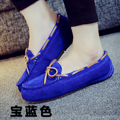 One sheep fur leather shoes and shoes Doug winter cashmere size shoes flat casual shoes mother pregnant women students Thirty-eight Royal Blue