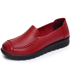 Every day special autumn flat bottomed with soft soles, middle-aged women's shoes, middle-aged and elderly women's shoes, mother shoes, single shoes, the elderly Thirty-seven Claret