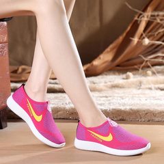 Old Beijing shoes shoes breathable and comfortable flat with a pedal shoes casual shoes sports shoes shoes shoes single mother Thirty-six gules