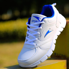 Autumn students sports shoes casual shoes sports shoes, running shoes, breathable mesh youth small white shoes Thirty-seven Waterproof leather -689 white color