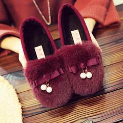 The new winter old Beijing shoes shoes shoes and shoes slip a cashmere thermal mother Maomao shoes Doug shoes Thirty-eight Claret