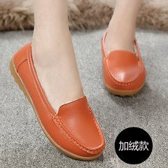 A mother in autumn and winter shoes soft bottom shoes casual shoes and shoes Doug Dichotomanthes end cashmere women shoes nurse shoes Forty 6709 with velvet orange