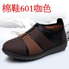 Old Beijing shoes shoes shoes in winter the elderly elderly mother slip shoes thickened soft bottom shoes warm grandma Thirty-eight 601 coffee