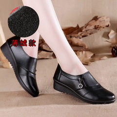 The spring and autumn and winter slope with mother shoes in the elderly with waterproof shoes shoes casual shoes shoes a warm cashmere Thirty-eight Black / thin hair