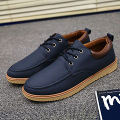 Early autumn new shoes men dress business casual shoes Vintage tooling shoes low Martin shoes shoes Thirty-nine Blue 608