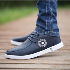Men's business casual shoes 17 new leather shoes autumn soft dough British all-match pedal shoes Please order one more than usual blue