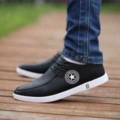 Men's business casual shoes 17 new leather shoes autumn soft dough British all-match pedal shoes Forty-two black