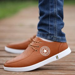 Men's business casual shoes 17 new leather shoes autumn soft dough British all-match pedal shoes Please order one more than usual Orange