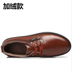 Early autumn shoes for men high shoes shoes men all-match leather soft bottom soft business men's casual shoes men tide Forty-three Brown cashmere