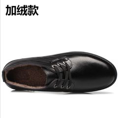 Early autumn shoes for men high shoes shoes men all-match leather soft bottom soft business men's casual shoes men tide Forty-three Black velvet