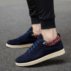 New mens shoes men's shoes to rest early autumn autumn wind Chinese men shoes tooling work brown shoes Standard sport shoes size Navy Blue