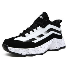 Camel men's Korean students breathable sport shoes retro casual shoes shoes autumn light Forty-three black and white