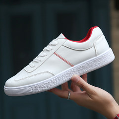 Early autumn new men shoes trend Korea white shoes casual shoes all-match British teenagers breathable shoes Forty Red and white
