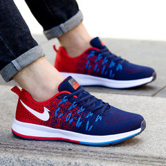 Early autumn new fly line youth sports shoes brand of high middle school students network running shoes leisure travel shoes tide Thirty-eight 9017 deep blue red