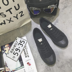 Korea ulzzang shoes canvas shoes, white shoes Korean students all-match early autumn new Harajuku wind shoes Forty-four black