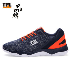 The autumn sports casual shoes lightweight soft bottom wear running shoes deodorant autumn autumn and winter breathable mesh shoes Forty-three LAN + Orange