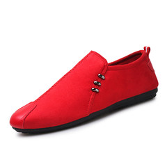 Early autumn new red boy Doug shoes fashion trendsetter thin bottom light adult male driving ticket shoes Forty-three gules