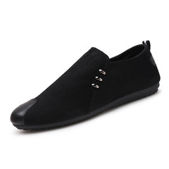 Early autumn new red boy Doug shoes fashion trendsetter thin bottom light adult male driving ticket shoes Forty-three black