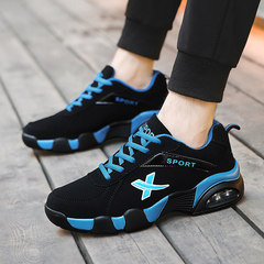 Early autumn winter sports shoes for men shoes mens running shoes leather shoes cushion damping shoes travel shoes Forty-three 996 black and blue air cushion