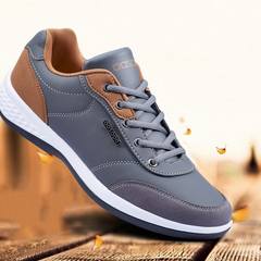 Early autumn spring and autumn middle-aged sports shoes in elderly male soft bottom shoes slip old brigade new pair of walking shoes Forty-three Army green