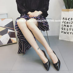 Fine with high heels 8cm black patent leather shoes shoes shoes with 10cm's all-match. Forty Black and 6cm