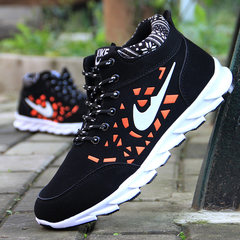 Early autumn new Korean winter fashion shoes breathable high all-match men casual shoes Shoes Boys sports shoes Forty-three 210 high black orange