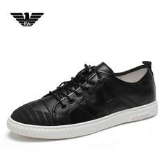 Armani /LIDENAMANIN men's shoes Lideng Korean fashion autumn new leather casual shoes Thirty-eight black