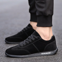 Men's shoes casual shoes Agam male teenagers 2017 new trend of Korean students early autumn plus cotton shoes Forty-three black