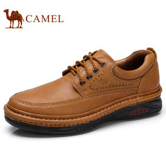 The camel shoes new early autumn middle-aged men outdoor leisure shoes leather hand stitching with thick soled shoes Thirty-eight A732344570, light brown