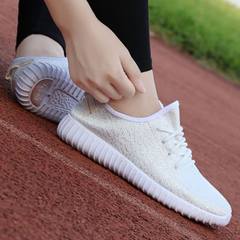 Early autumn new spring 2017 new sports shoes men breathable running shoes shoes men's shoes casual shoes net coconut Thirty-eight Milky white