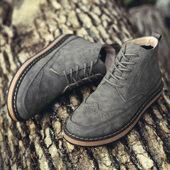 The new wave of early autumn Harajuku male Martin high boots for casual shoes breathable hiking boots boots retro short tube Thirty-nine gray