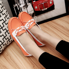 New year's edition of Korean bean shoes, soft soles, shoes, nurses, white shoes, women's shoes and shoes Thirty-eight orange