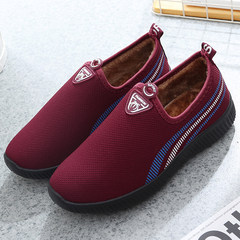 Old Beijing shoes shoes leisure shoes and warm winter cashmere female elderly non slip elderly mother shoes Thirty-seven gules
