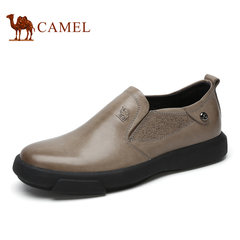 Camel Leather shoes shoes new autumn middle-aged men leather casual shoes leather shoes with rubber soles comfort father Thirty-eight A642155230, apricot